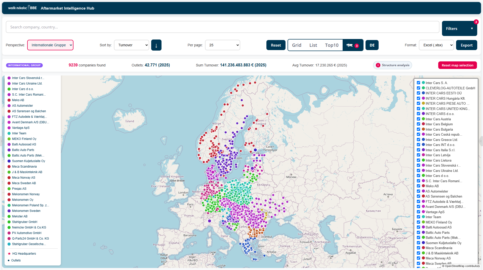 Geo-marketing catchment and potential analysis map